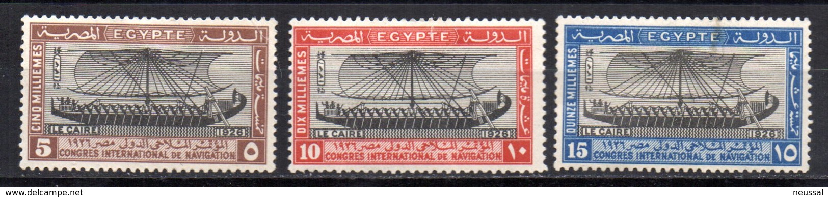 Sellos Nº 108/110 Egipto - Barcos