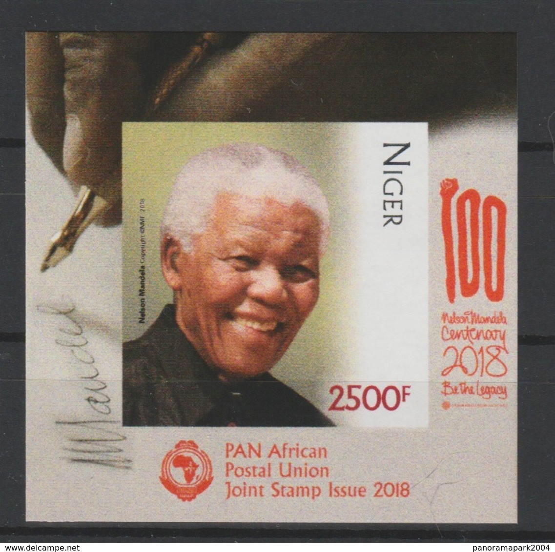 Niger 2018 Mi. ? S/S IMPERF S/S Joint Issue PAN African Postal Union Nelson Mandela Madiba 100 Years - Niger (1960-...)