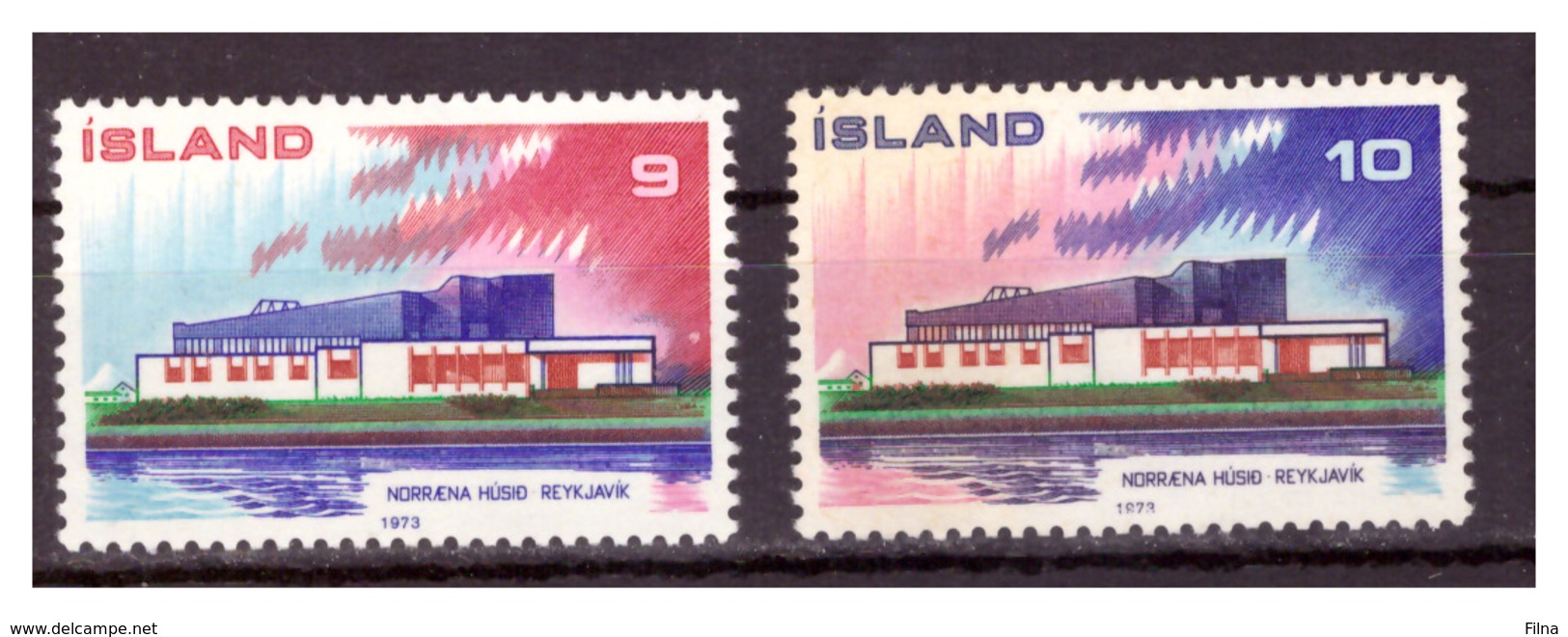 ISLANDA - 1973 - NORDEN, LA CASA CULTURALE NORDICA A REYKJAVIK. SERIE COMPLETA - MNH** - Nuovi