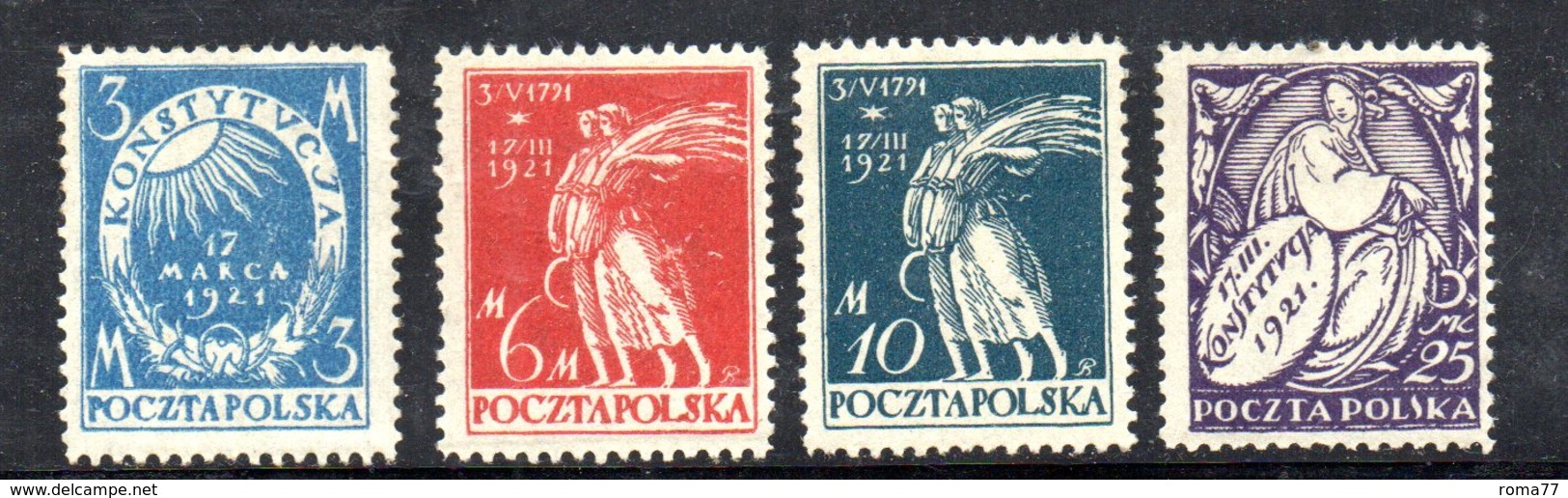 R763 - POLONIA 1921 , Quattro Esemplari ***  MNH - Nuovi