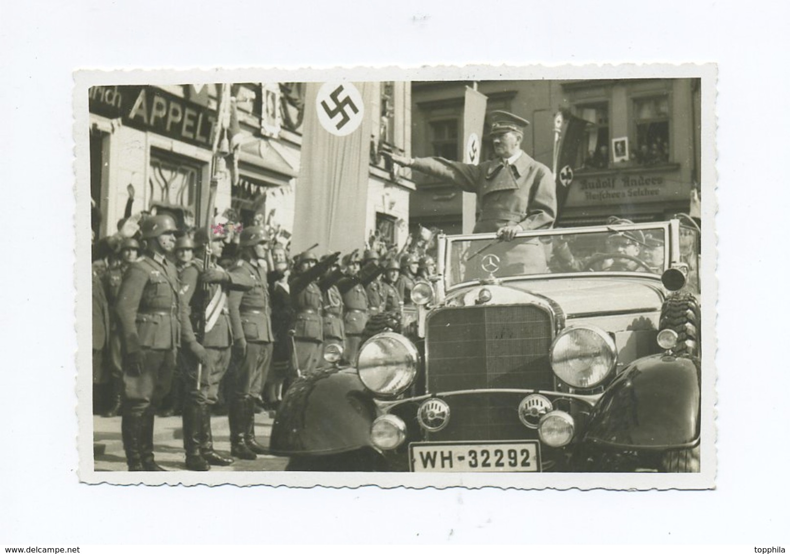 1938 3. Reich Photokarte Der Einzug Des Führers Ins Sudetenland Im Mercedes, Frankiert Gest. Leitmeritz - Covers & Documents