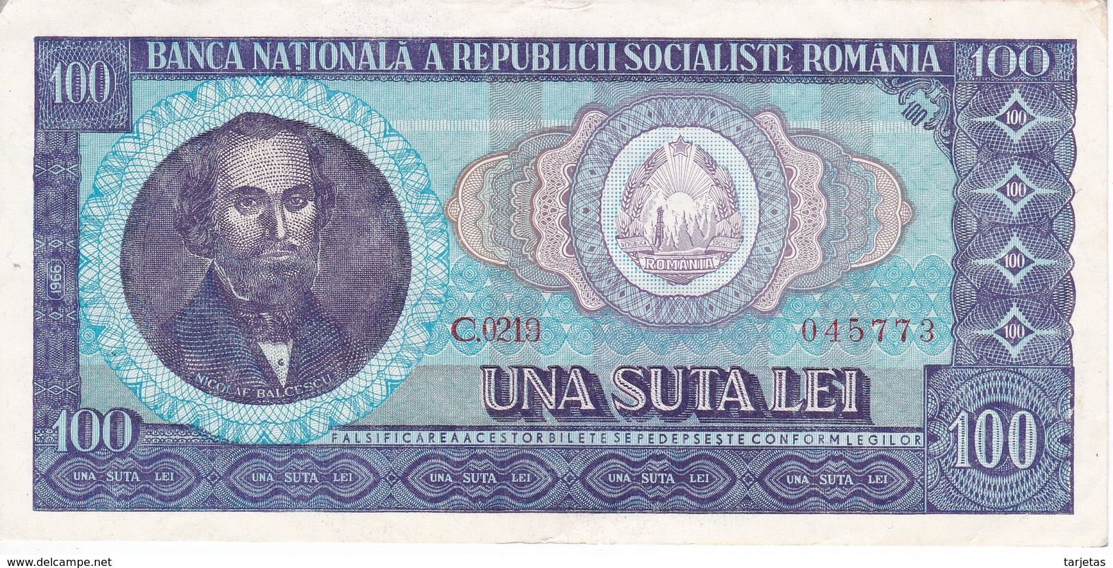 BILLETE DE RUMANIA DE 100 LEI DEL AÑO 1966 EN CALIDAD EBC (XF) (BANKNOTE) - Rumania