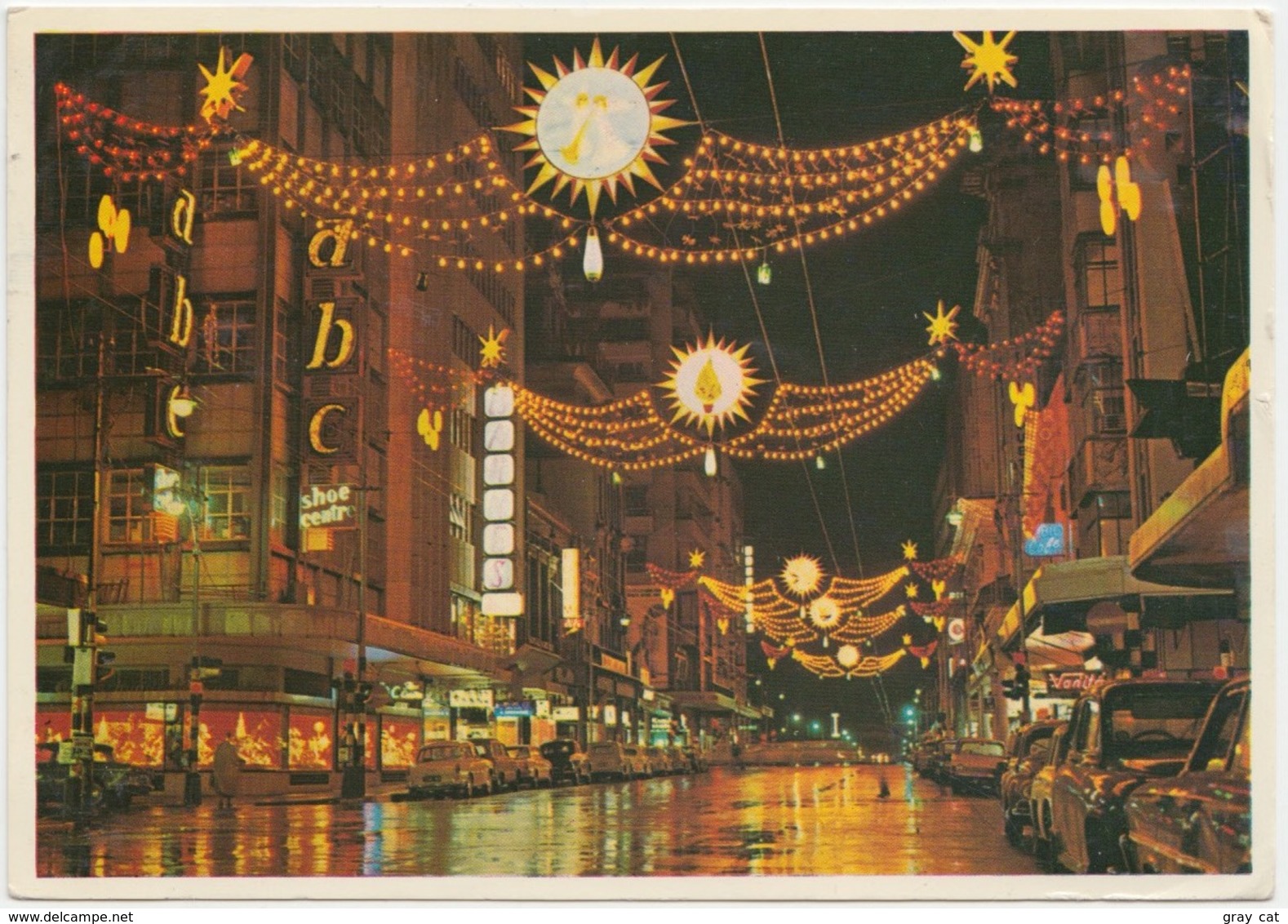 JOHANNESBURG, Dazzling Night Scene Of Golden City In Festive Dress, South Africa, 1967 Used Postcard [22063] - South Africa