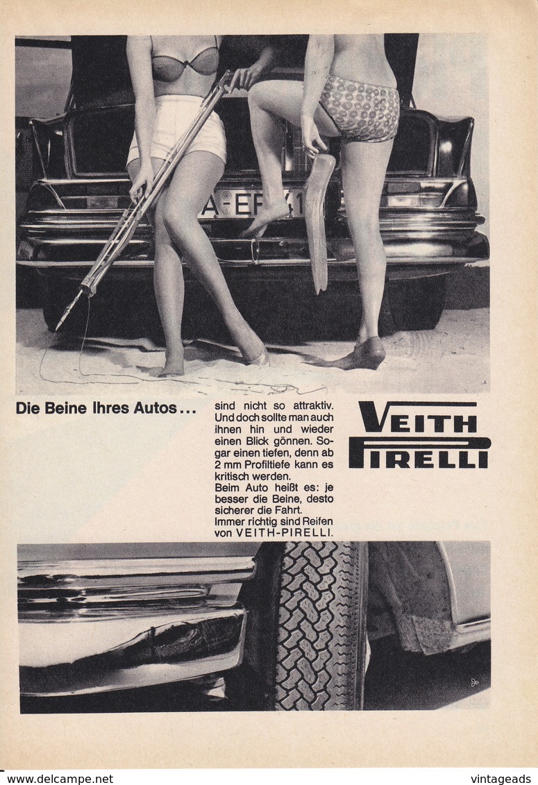 AD029 - Werbung Reklame Veith Pirelli Reifen, 1964, Original Aus Zeitschrift, 147 X 208 Mm - Werbung