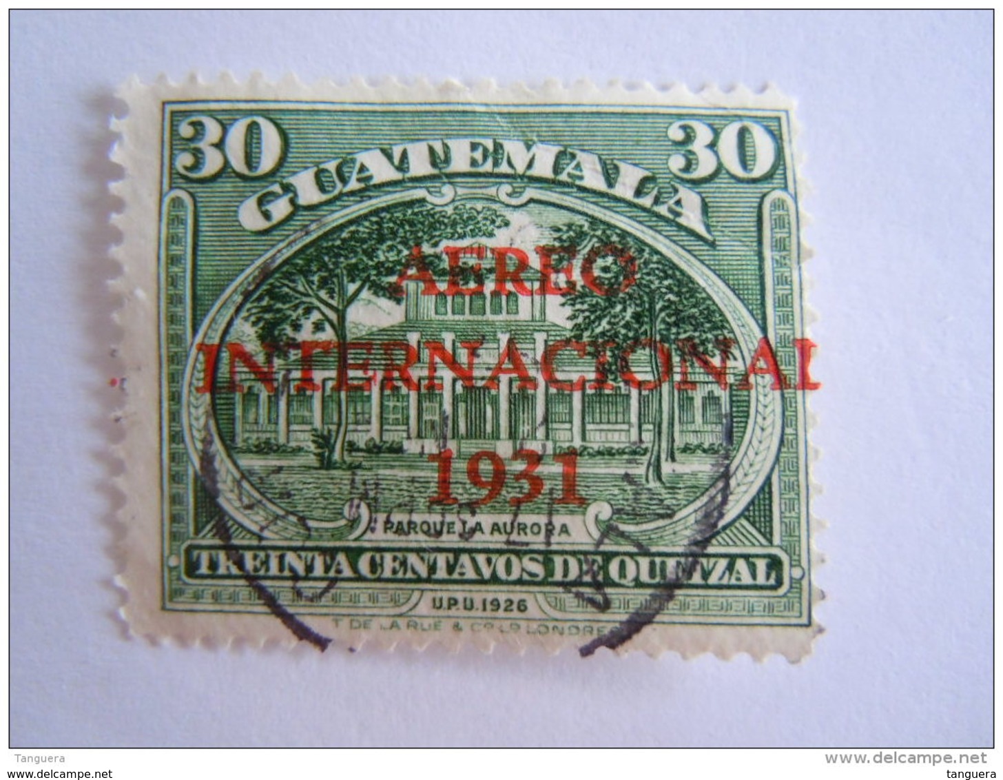 Guatemala 1931 Timbre De 1929 Surchargé Yv Aérien 15 O - Guatemala