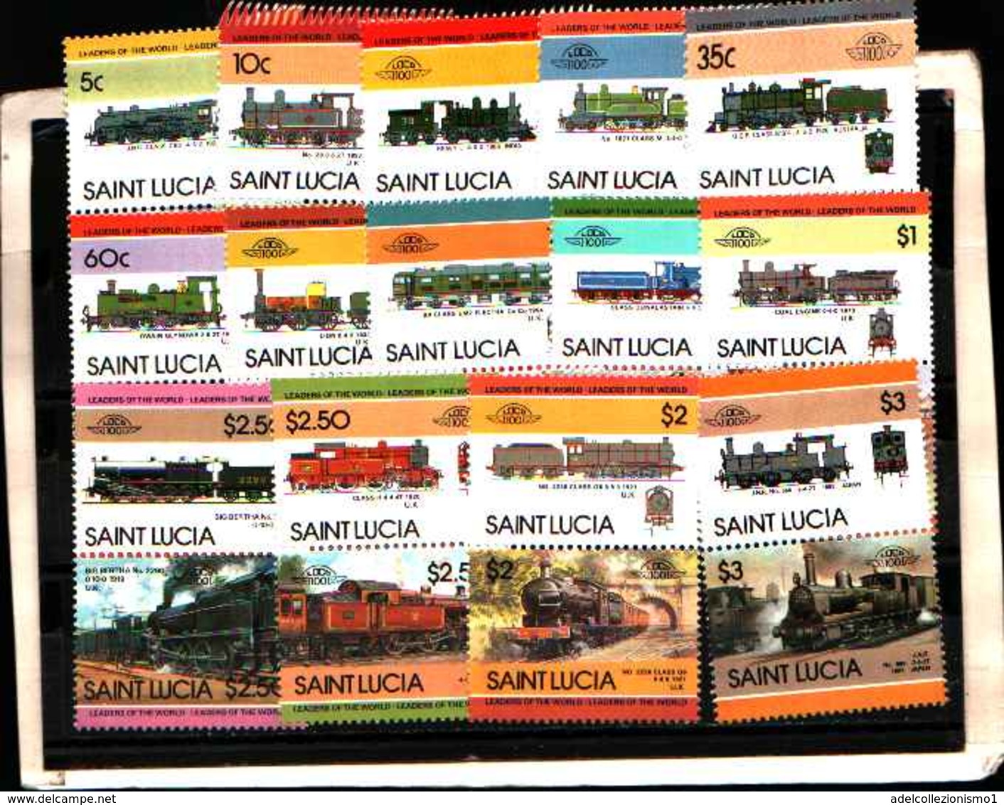 73300)  SANTA LUCIA-LOTTO FRANCOBOLLI -MNH**-LOCOMOTIVE - St.Lucie (1979-...)