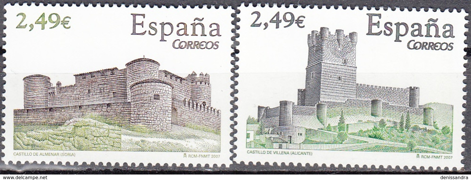 España 2007 Michel 4254 - 4255 Neuf ** Cote (2008) 10.00 Euro Châteaux De Almenar Et Villena - Neufs