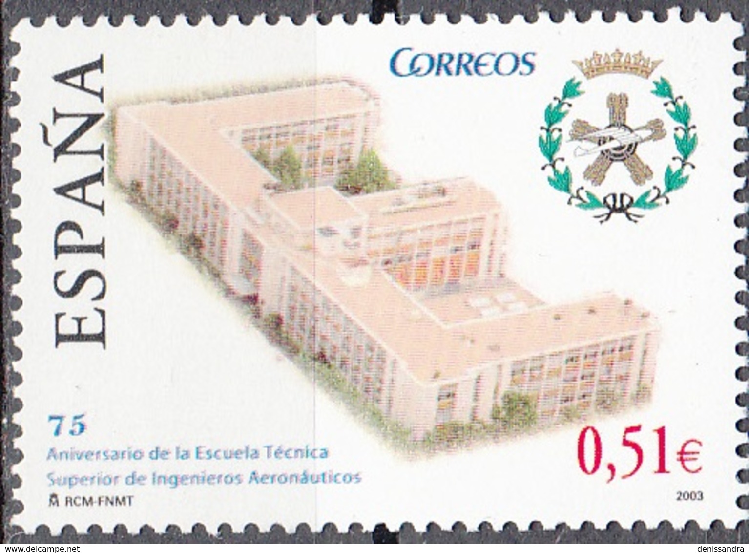 España 2003 Michel 3885 Neuf ** Cote (2008) 1.00 Euro 75 Ans Académie Pour L'aviation à Madrid - Neufs