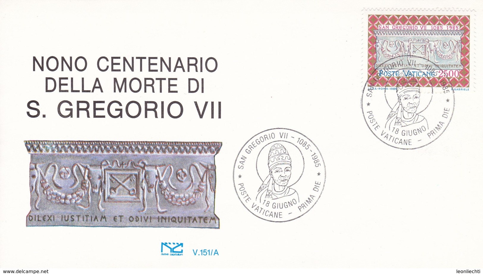 FDC, Vatican 1985: Papst Gregor VII 900. Todestag. Mi: 873 - Lettres & Documents