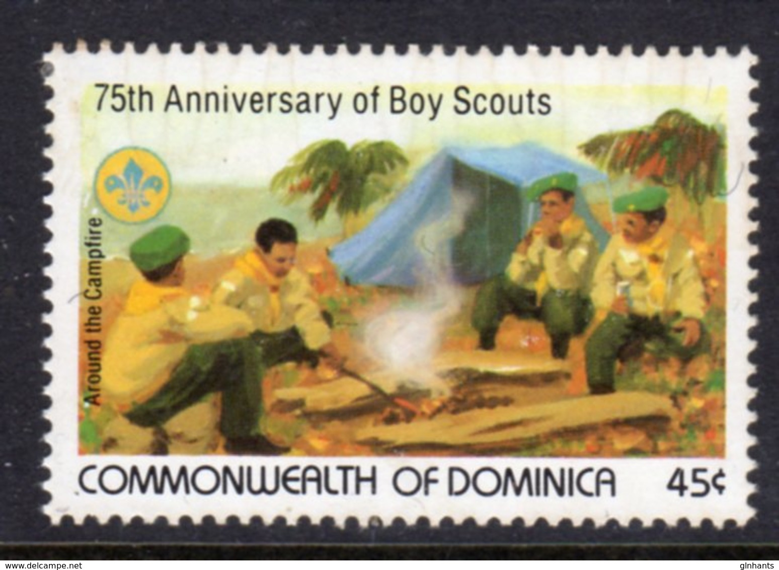 DOMINICA - 1982 BOY SCOUT ANNIVERSARY 45c STAMP FINE MNH ** SG825 - Dominica (1978-...)