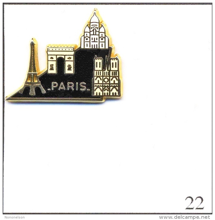 Pin's Tourisme - Paris - Les Monuments Emblématiques. Estampillé Martineau. Zamac. T430-22A - Villes