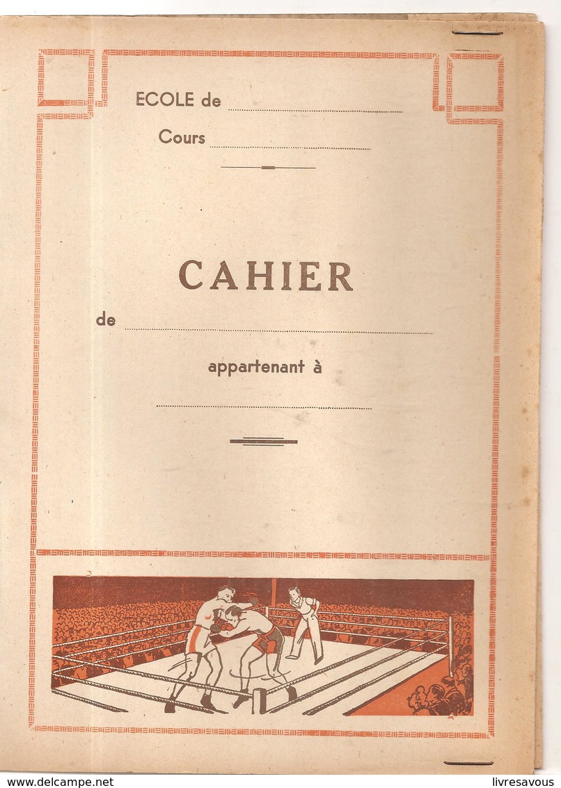 Protège Cahier Série Sport Boxe Avec Emploi Du Temps, Table De Multiplication Et Chiffres Romains - Protège-cahiers