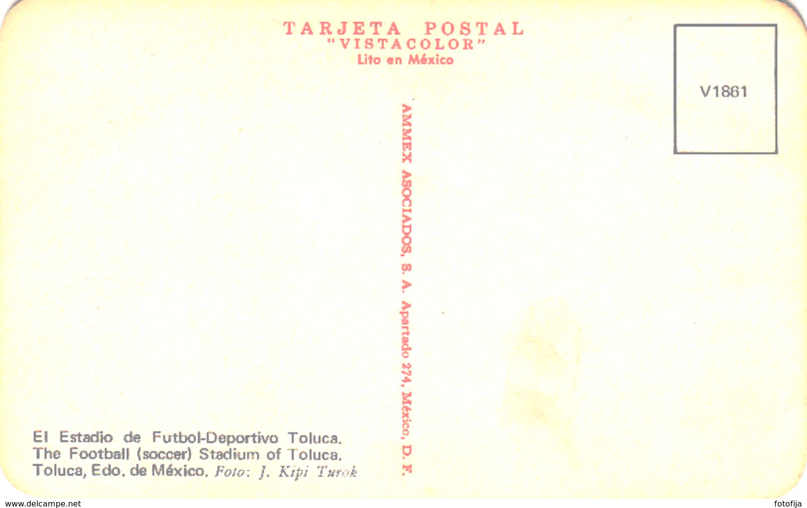 RPPC ESTADIO TOLUCA STADIUM MEXICO 1970 - Fussball