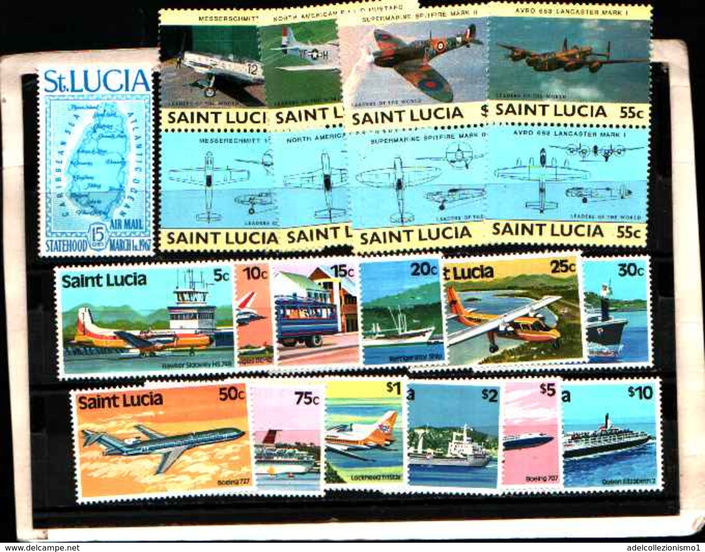 73305)  SANTA LUCIA-LOTTO FRANCOBOLLI -MNH**- - St.Lucia (1979-...)