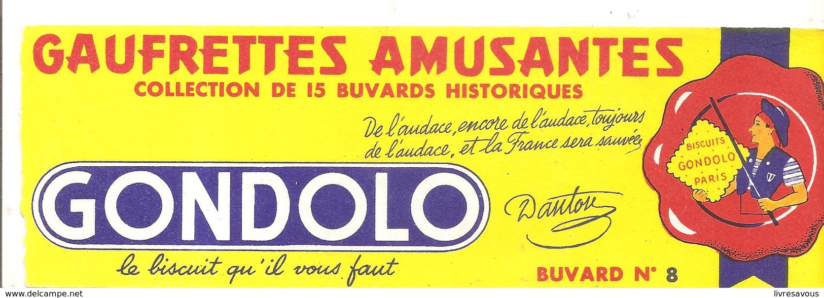 Buvard GONDOLO Gaufrettes Amusantes Buvard N°8 - Sucreries & Gâteaux