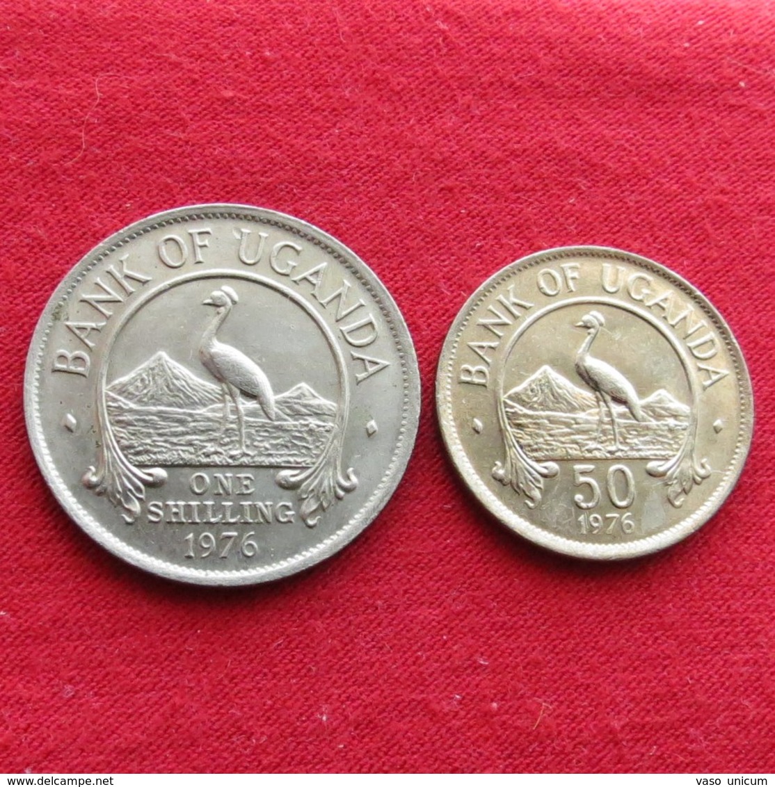 Uganda 2 Coins - 50 Cents + 1 Shilling 1976 Ouganda - Uganda