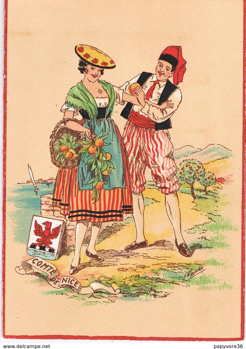 Illustrateur E. NAUDY - Carte COMTE De NICE ( Alpes-Maritimes ) - Costumes - Coiffe - Folklore - Naudy