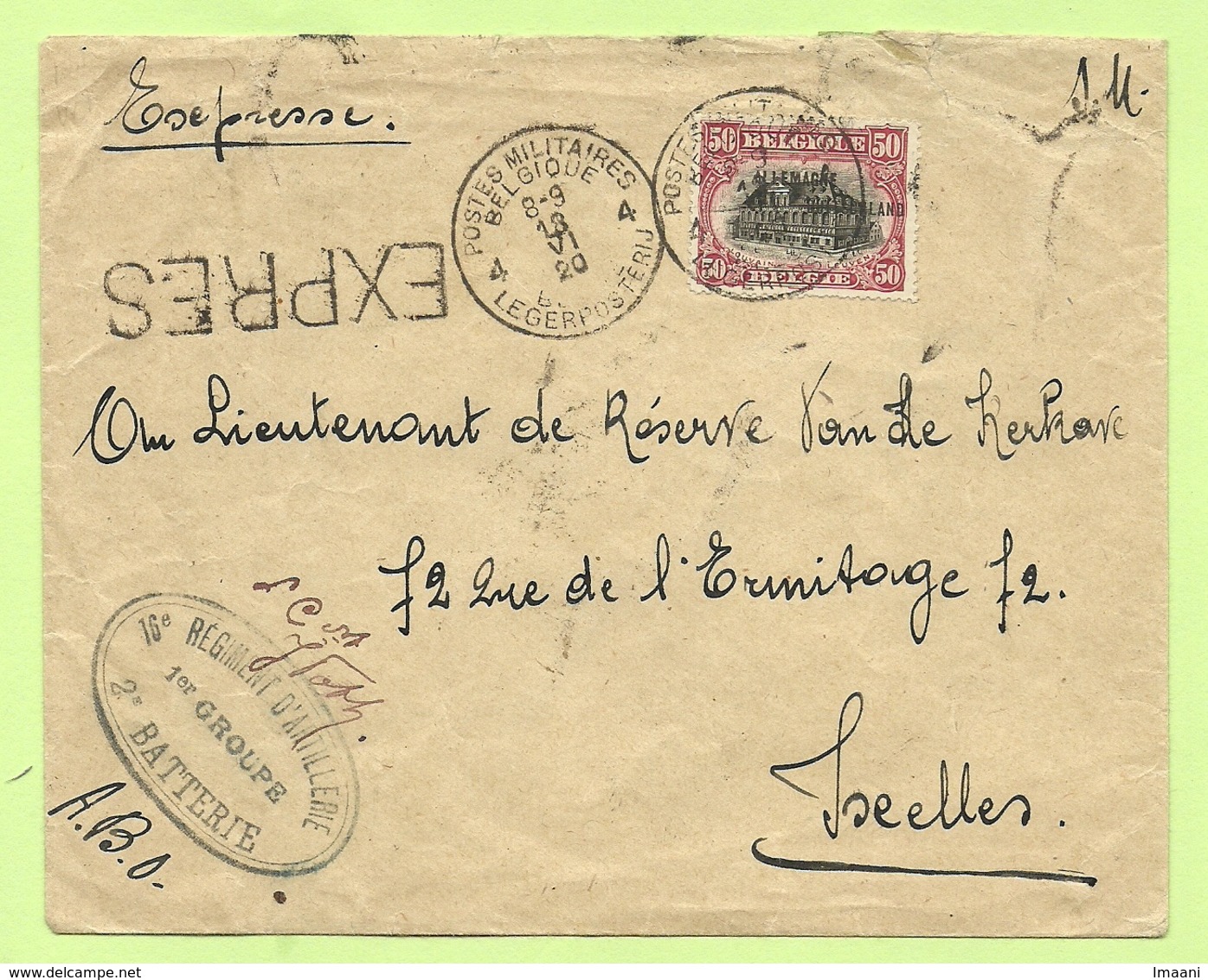 BZ49 Op Brief Per EXPRES (RARE!!!!!) Stempel POSTES MILITAIRES BELGIQUE 4 (B8061) - OC38/54 Belgische Bezetting In Duitsland