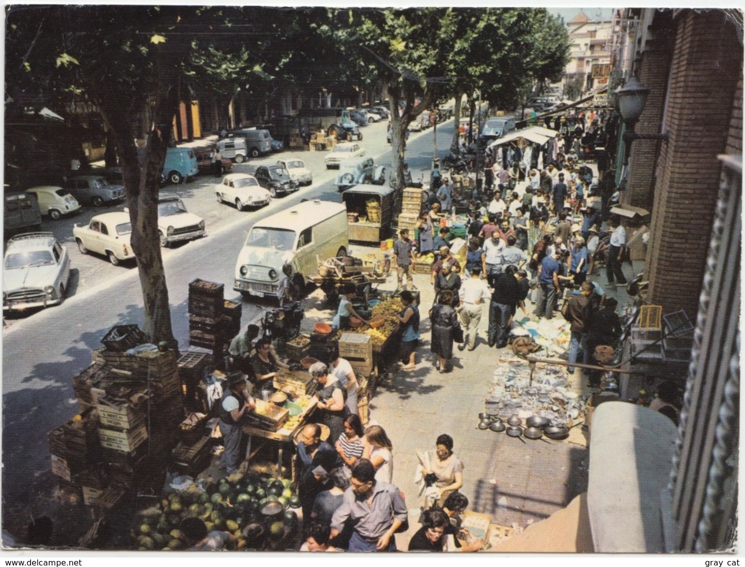 ARENYS DE MAR, Typical Market On The Rambla, Spain, 1966 Used Postcard [22066] - Barcelona