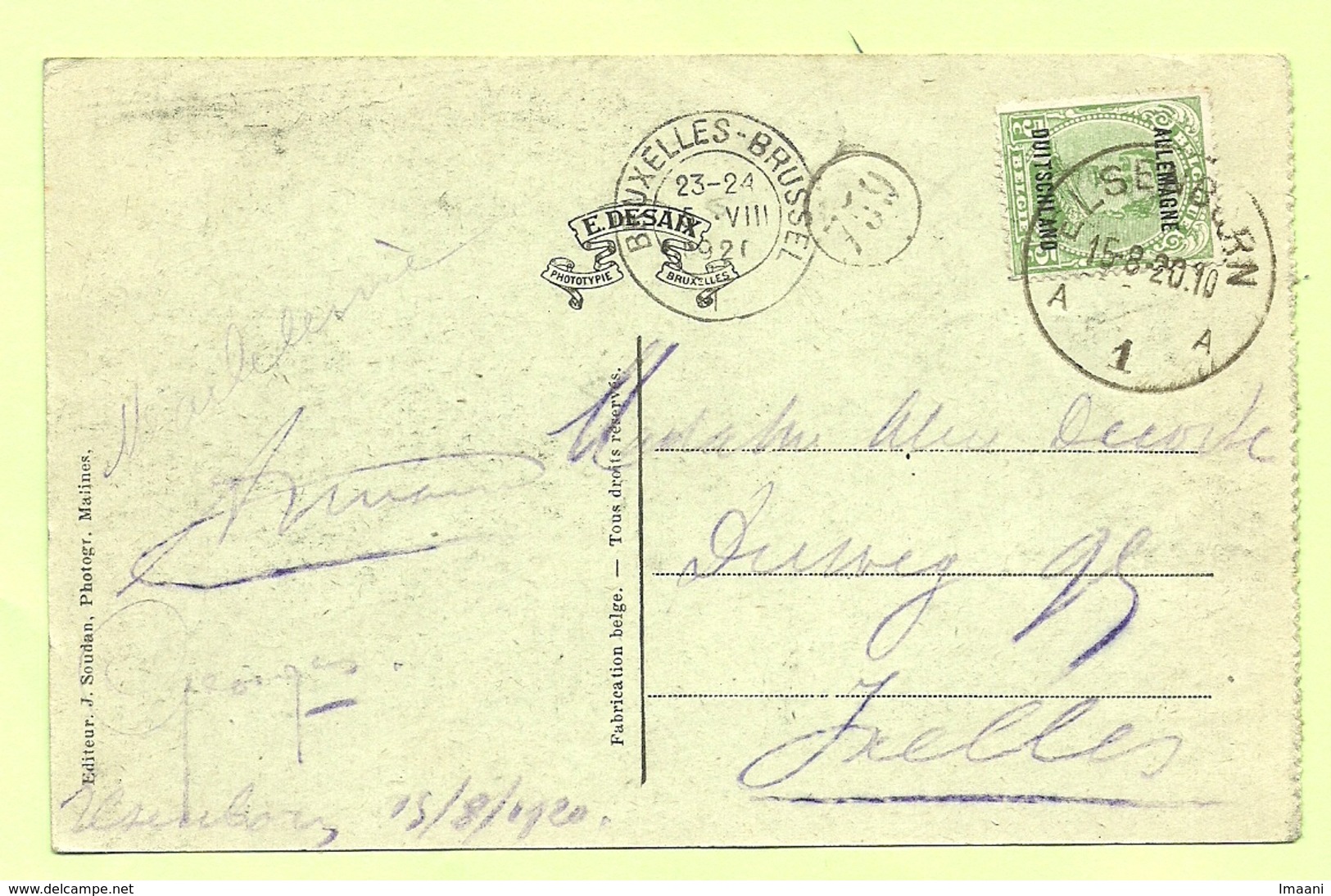 BZ 42 Op Kaart Met Stempel ELSENBORN !!!! (Rare !!)  (K1054) - OC38/54 Occupation Belge En Allemagne