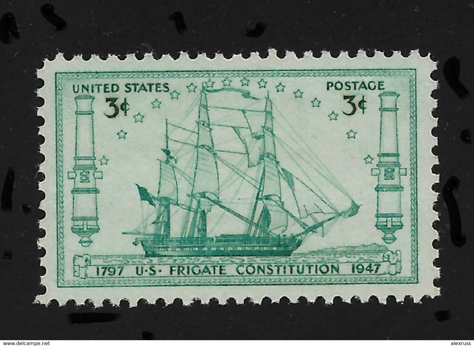 US 1947 Sailing Ships ,U.S Frigate Constitution Issue,Scott # 951,VF MNH**OG,, STOCK IMAGE !!! - Unused Stamps