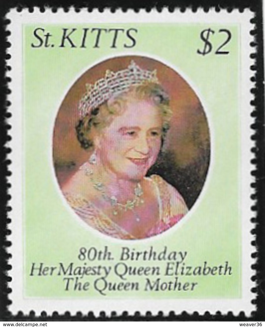 St Kitts SG48 1980 80th Birthday Of Queen Mother $2 Unmounted Mint [38/31583/1D] - St.Kitts And Nevis ( 1983-...)