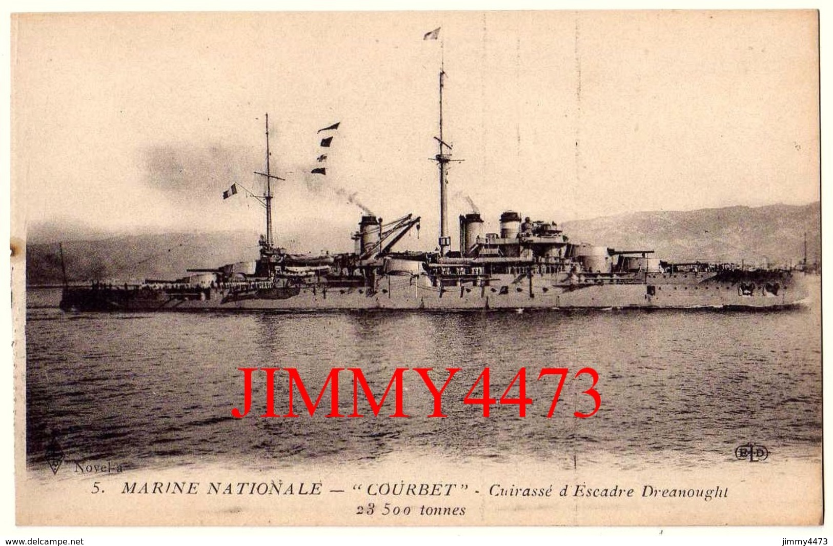CPA - Le " COURBET " Cuirassé D'Escadre - MARINE NATIONALE - Edit. E L D . Le Deley  Paris - Warships
