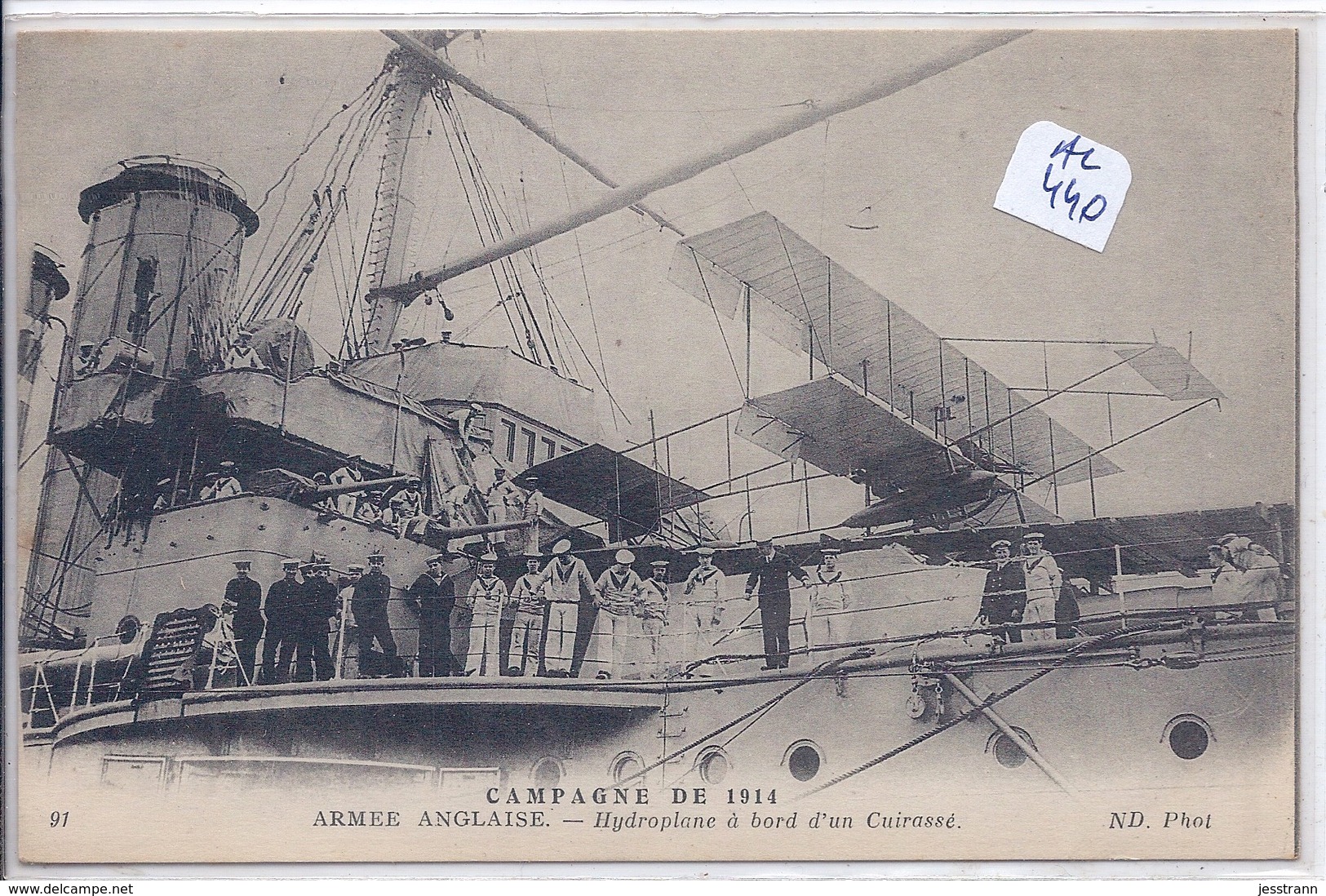 MILITARIA- 1914- HYDROPLANE A BORD D UN CUIRASSE - Guerre 1914-18