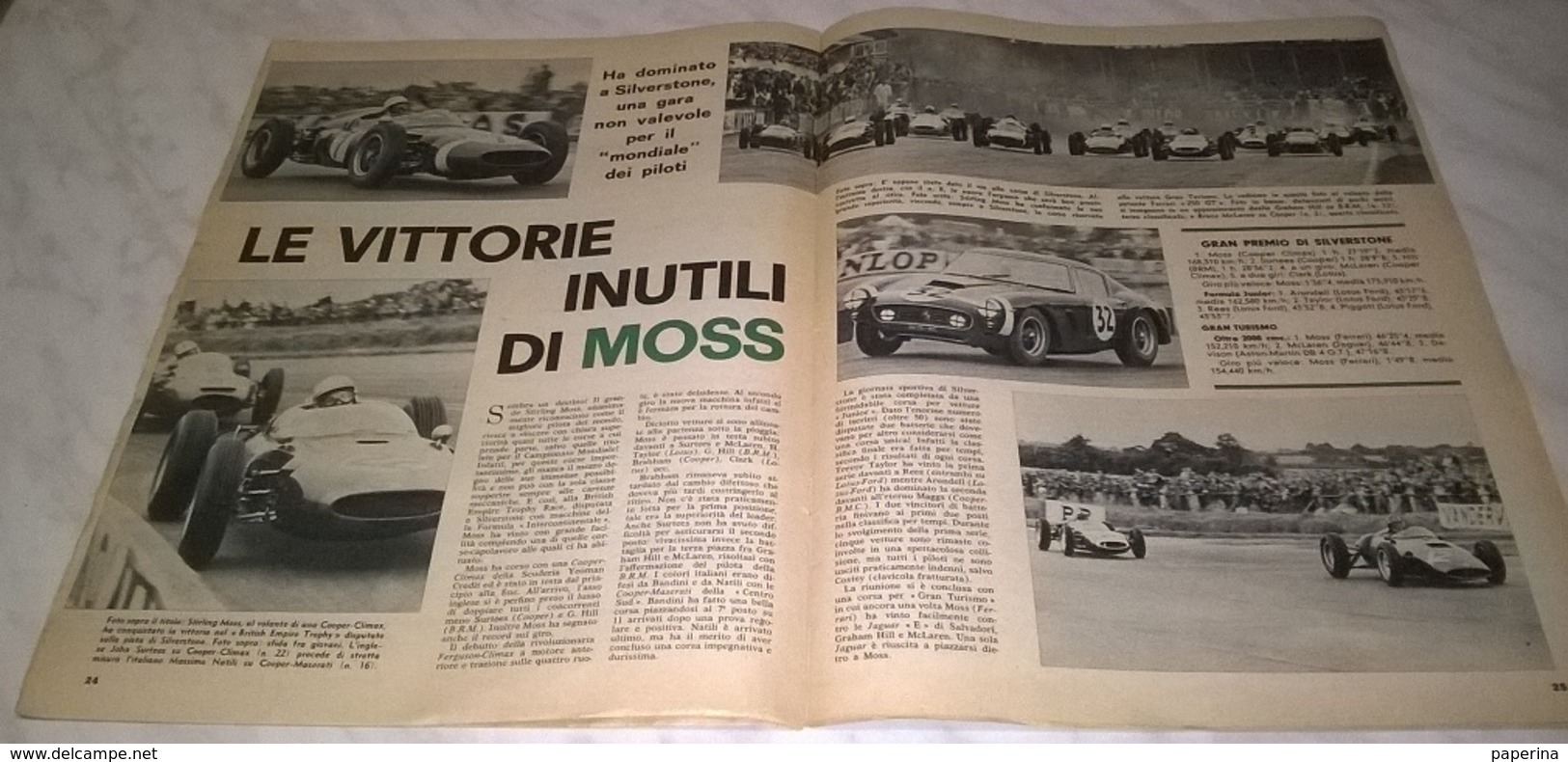 AUTO SPORT ITALIANA N.15 16/7/61 GIULIETTA/ FERRARI/ CRONOSCALATA TRENTO-BONDONE/ MOSS - Motori