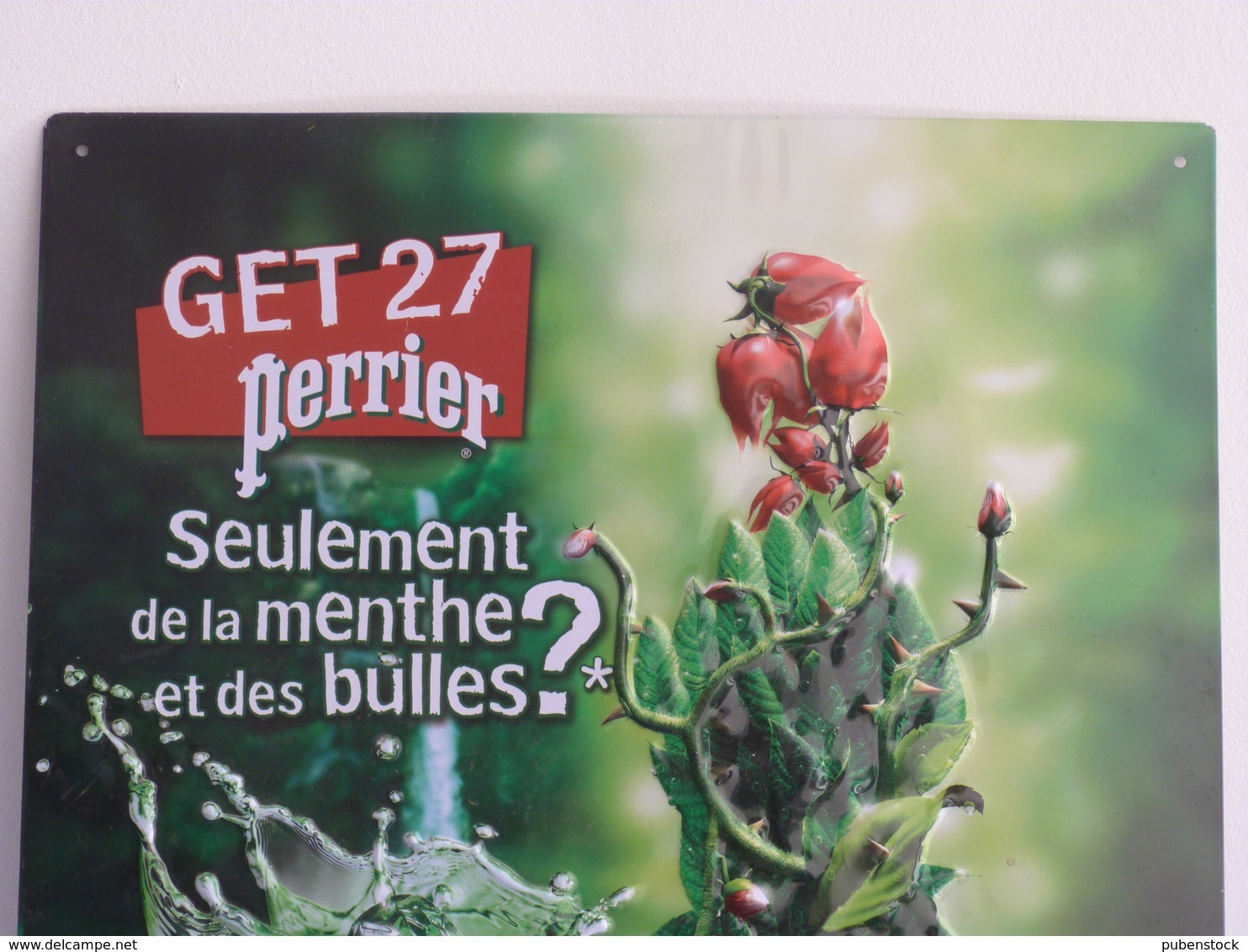 Plaque Métal "GET 27 PERRIER" - Plaques En Tôle (après 1960)