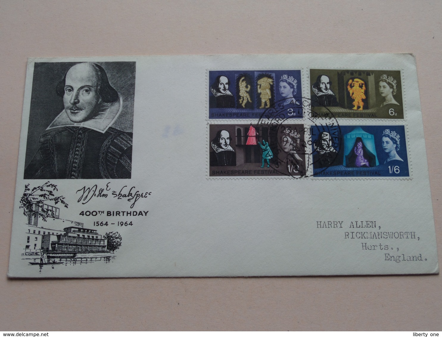 400th Birthday 1564 - 1964 Shakespeare Festival : 23 April 1964 > Harry Allen / Rickmansworth ( See Photo ) ! - 1952-1971 Pre-Decimal Issues