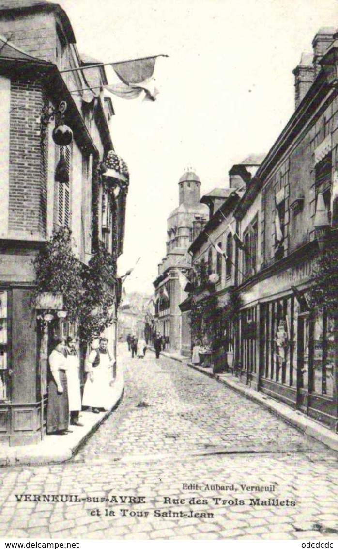 Verneuil Sur Avre Rue Des Trois Maillets Et La Tour Saint Jean RV - Verneuil-sur-Avre