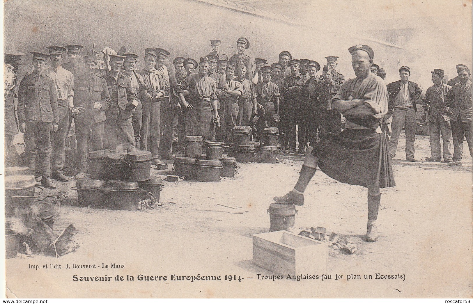 Rare Cpa Troupe Anglaise Au Premier Plan Un écossais - 1914-18