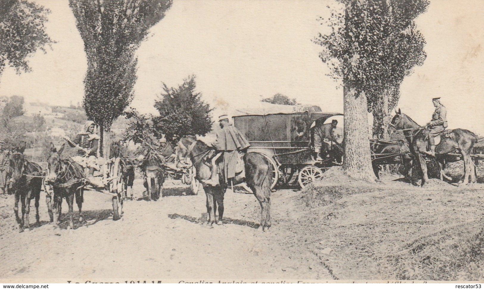 Rare Cpa Cavalier Français Et Anglais Pendant Un Défilé De Turcos - 1914-18