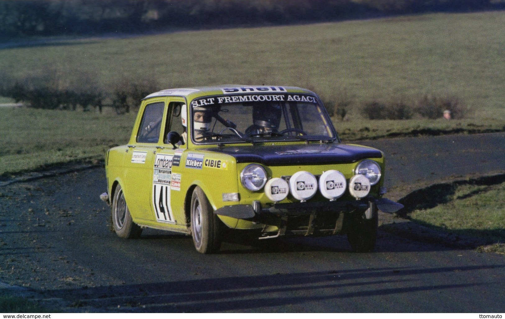 Simca 1000 Rallye 2  -  Rally GB 1974  -  Pilotes: M.Andre/J.Dehoux (F)    -  15x10cms PHOTO - Rallyes