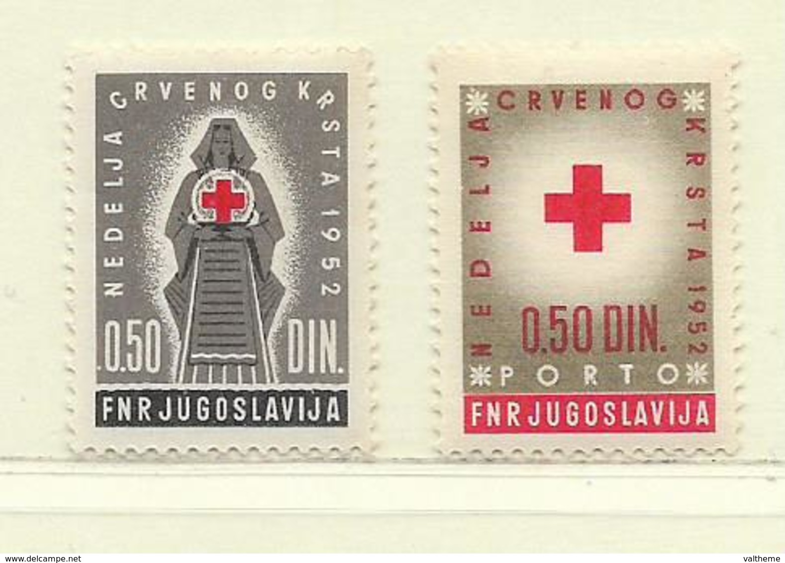 YOUGOSLAVIE  ( EU-180 )  1952  N° YVERT ET TELLIER  N° 15/16    N** - Wohlfahrtsmarken