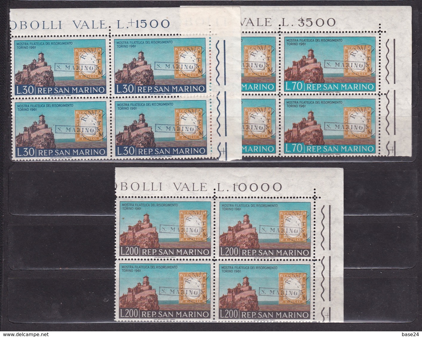 1961 San Marino Saint Marin  RISORGIMENTO 4 Serie Di 3 Valori MNH** Bl.4 - Altri & Non Classificati