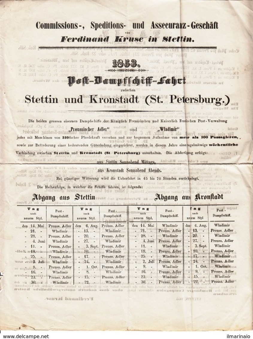 ** DOCUMENTO COMMERCIALE.-STETTIN.-(POLONIA).-1853.-** - Altri & Non Classificati