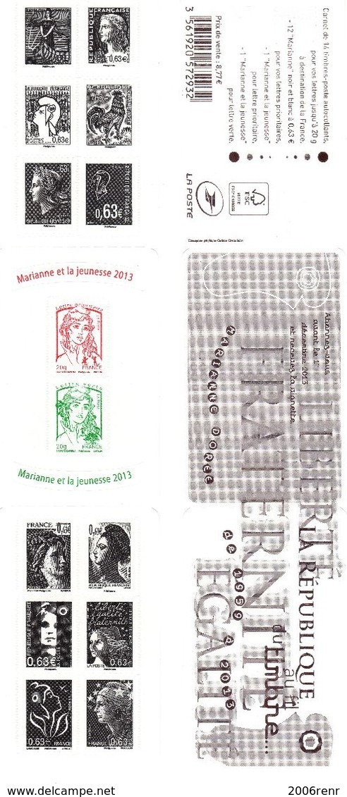 Carnet LA 5éme REPUBLIQUE AU FIL DU TIMBRE  Autoadhésifs  N° BC 913 Voir Scan Recto /verso - Stamp Day