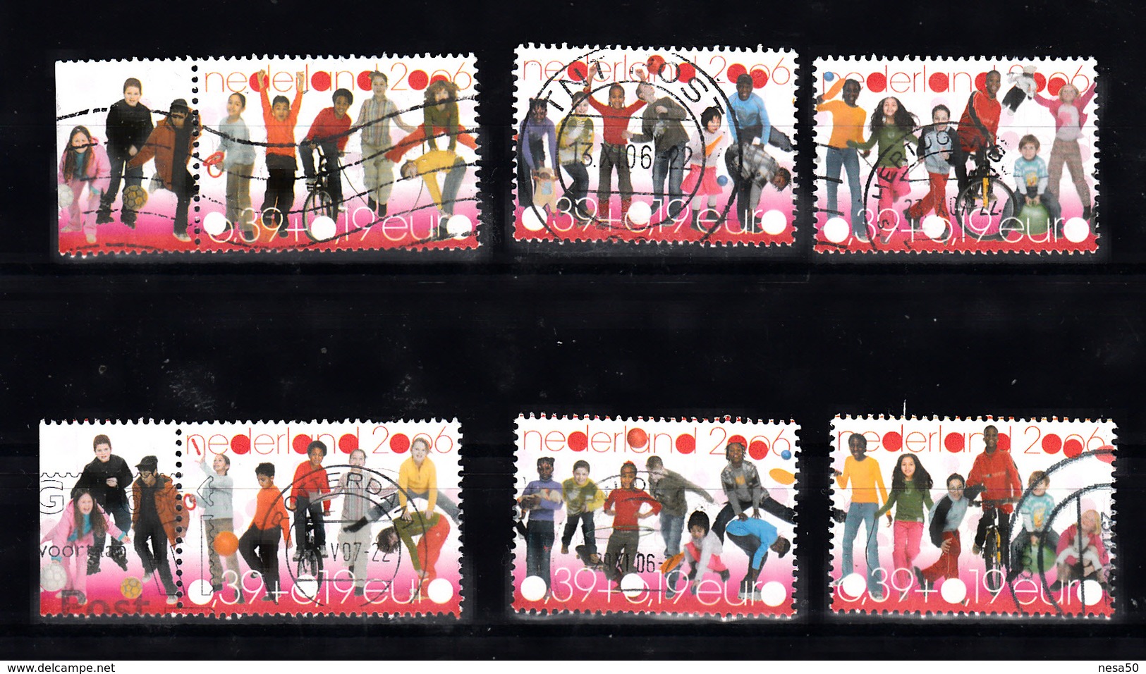 Nederland 2006 Nvph Nr 2445 A Tm F , Mi Nr 2434 - 2439 Kinderzegels, Fiets, Bike - Used Stamps