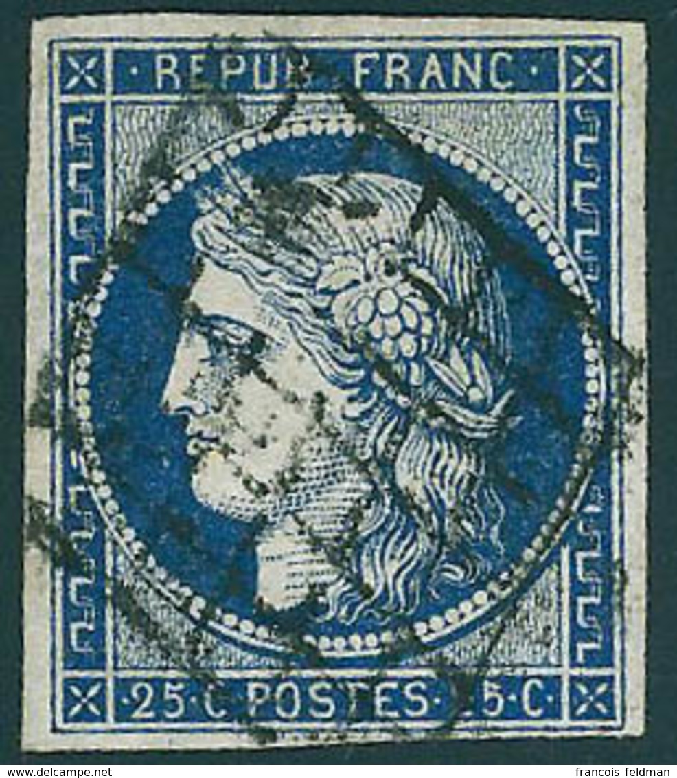 Oblitéré N° 4 + 4a, 25c Bleu Et Bleu Foncé, T.B. - Altri & Non Classificati