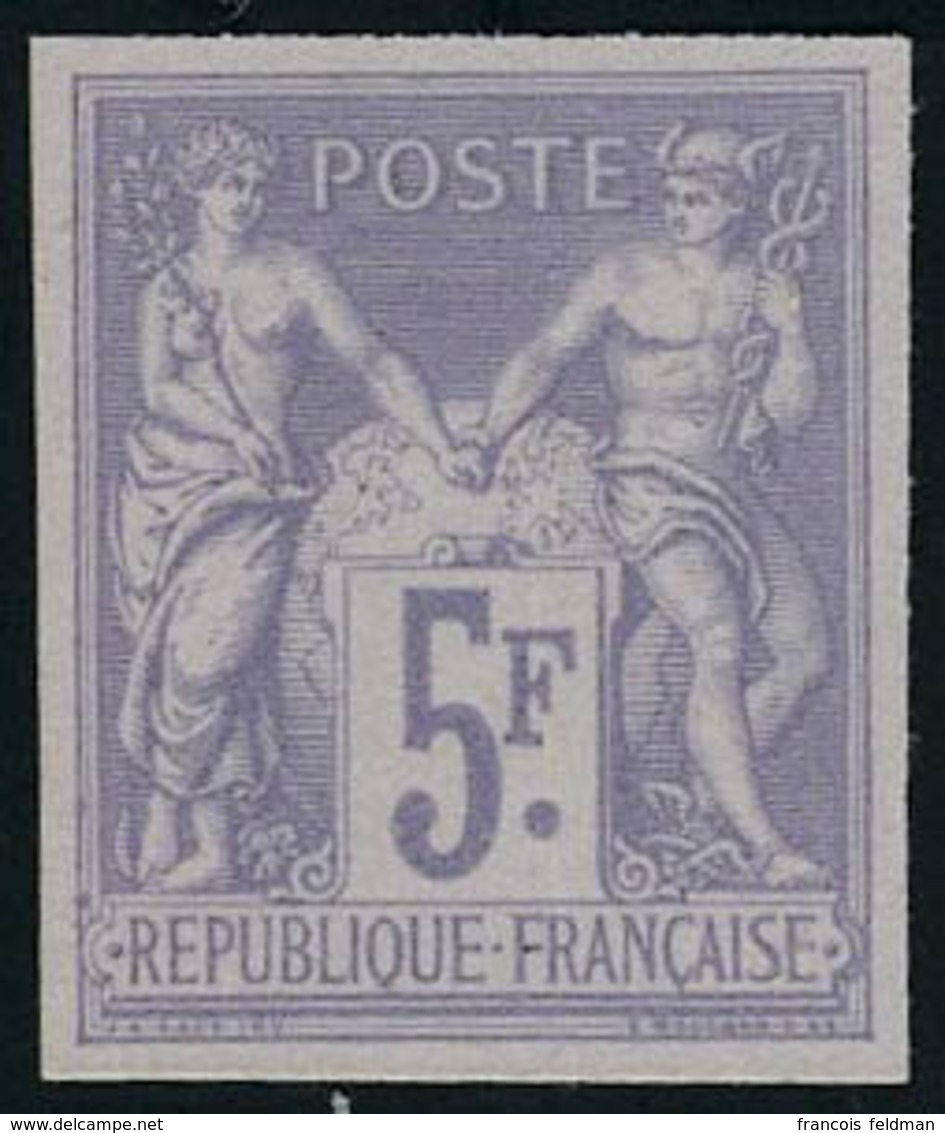 Neuf Sans Gomme N° 95b, 5f Violet Tirage Des Régents, T.B. Signé Brun - Sonstige & Ohne Zuordnung