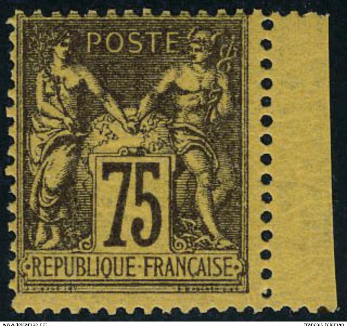 Neuf Sans Charnière N° 99, 75c Violet Sur Orange, Bdf, T.B. Signé Blanc - Sonstige & Ohne Zuordnung