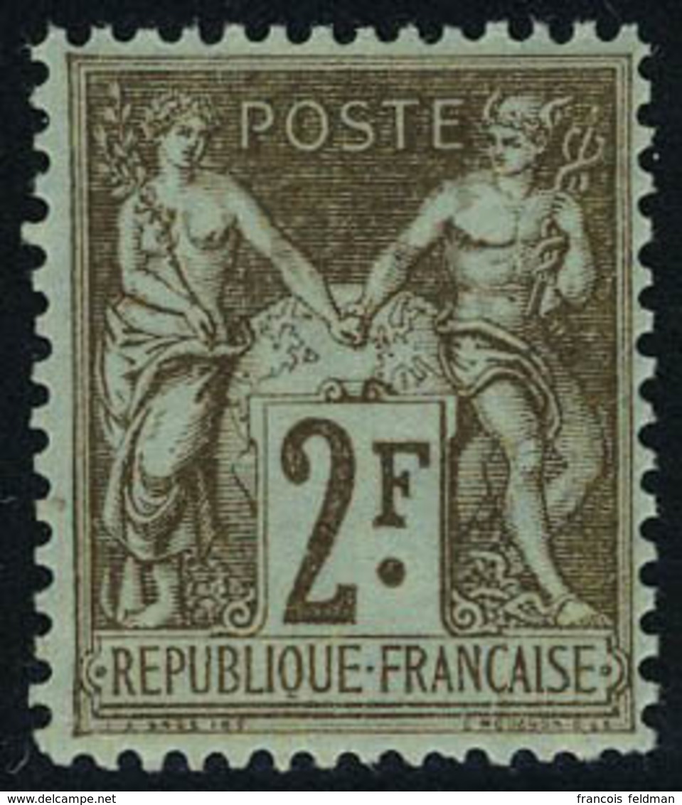 Neuf Sans Charnière N° 105, 2f Bistre Sur Azuré T.B. - Other & Unclassified