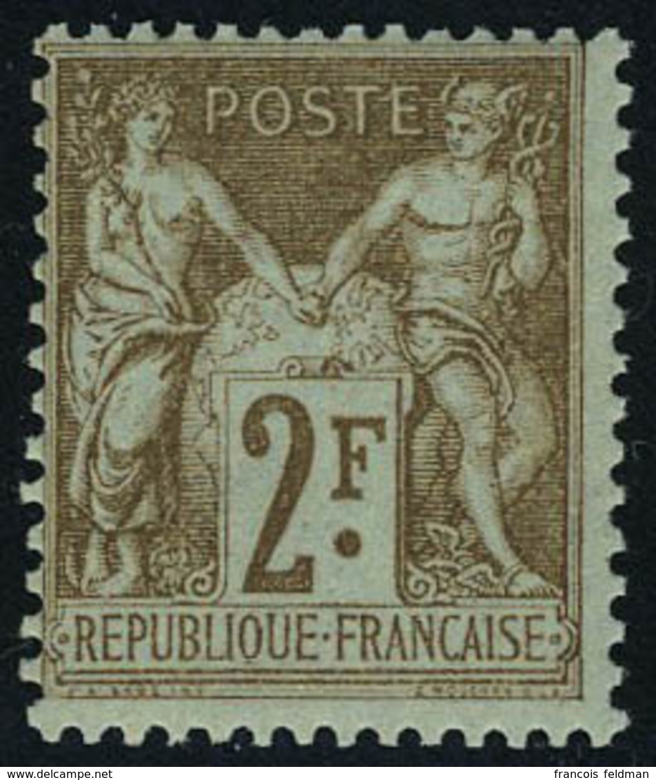 Neuf Avec Charnière N° 105, 2f Bistre Sur Azuré T.B. - Other & Unclassified