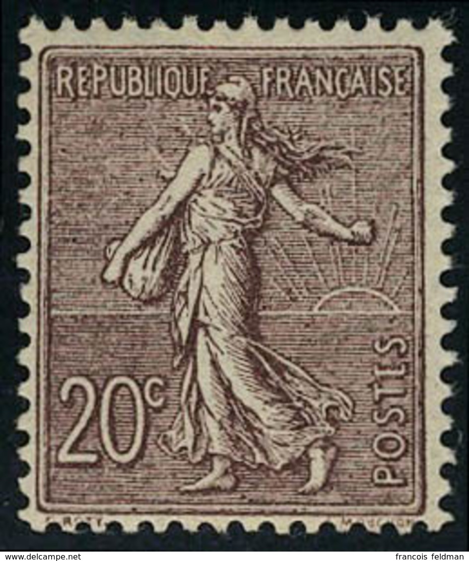 Neuf Sans Charnière N° 131a, 20c Brun Lilas Foncé T.B. - Other & Unclassified