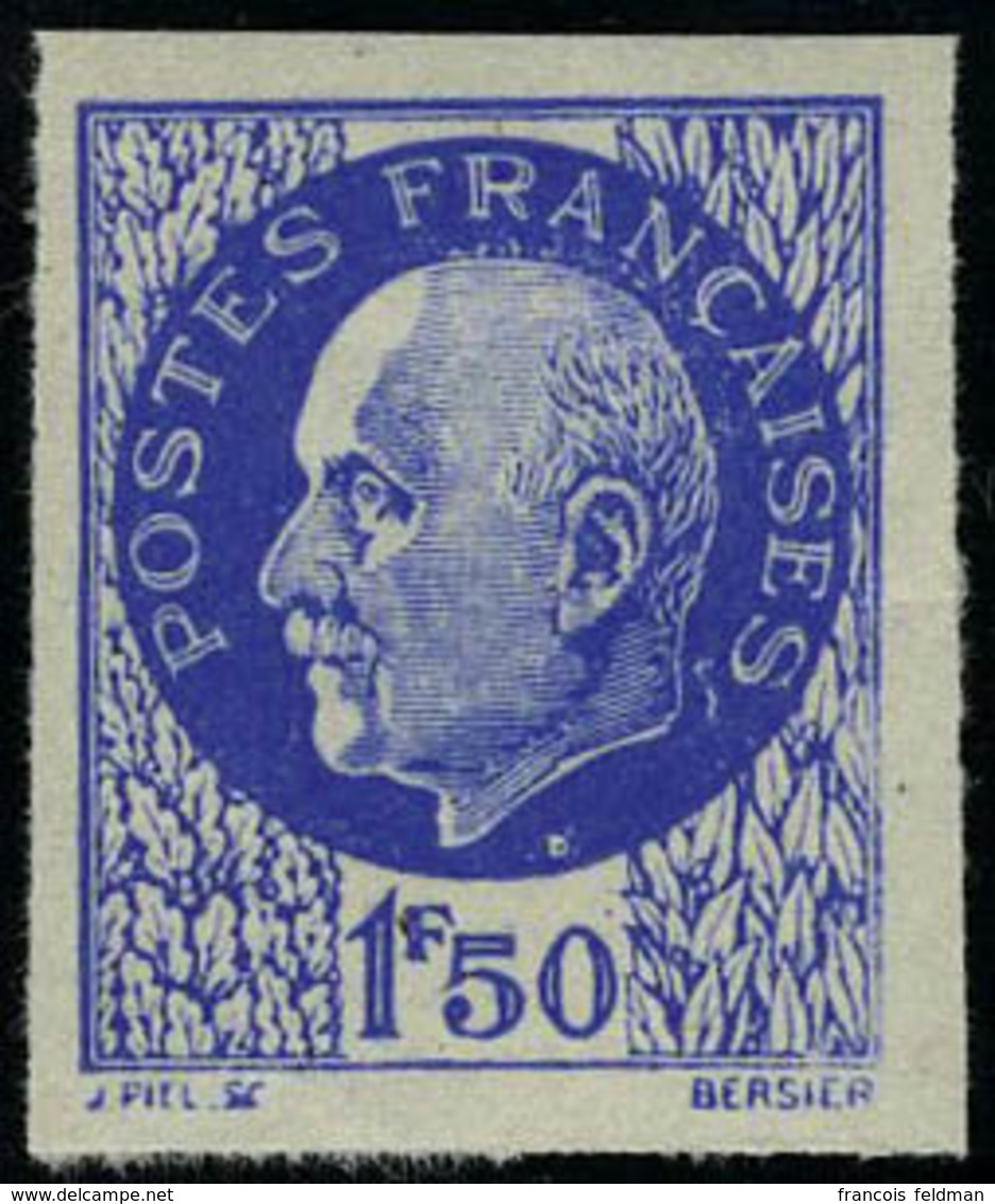 Neuf Sans Charnière N° 552c, 1.50 Bleu Pétain ND, Sans Surcharge, TB - Sonstige & Ohne Zuordnung