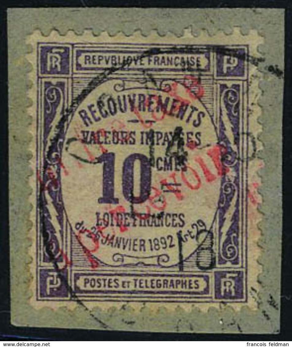 Fragment N° 1a, 10c Violet Surcharge Rouge TB Signé Brun - Other & Unclassified