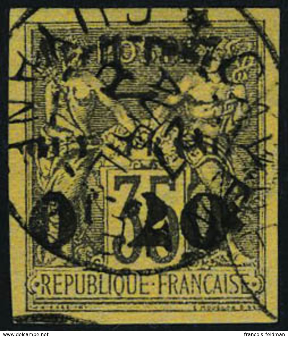Oblitéré N° 4, 0f20 Sur 35c De 1878, Càd Complet De Cayenne TB Signé A Brun - Other & Unclassified