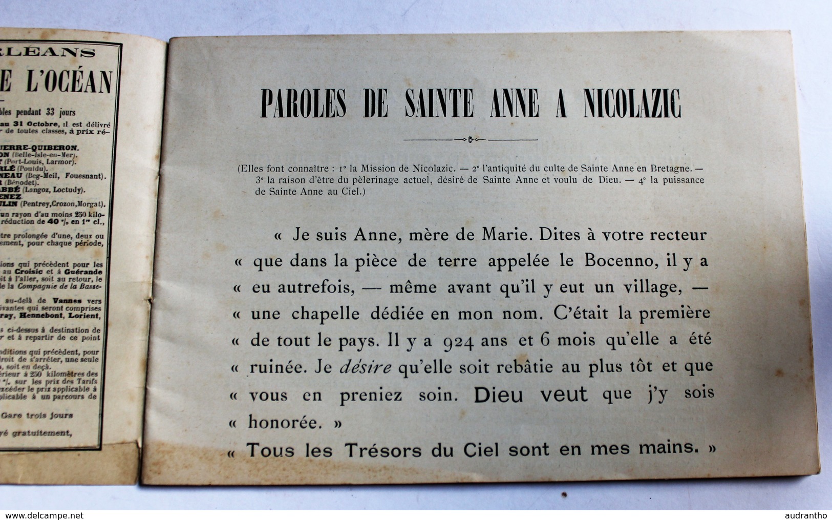 Ancien Livre Album De Saint Anne D'Auray France Album Bourgeois Lahure Carnac Belle Ile Auray Brech Larmor - 1901-1940